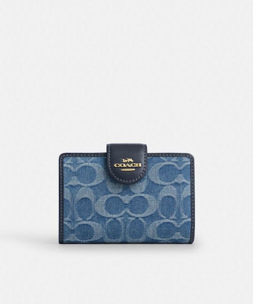 【公式】ミディアム コーナー ジップ ウォレット・シグネチャー デニム