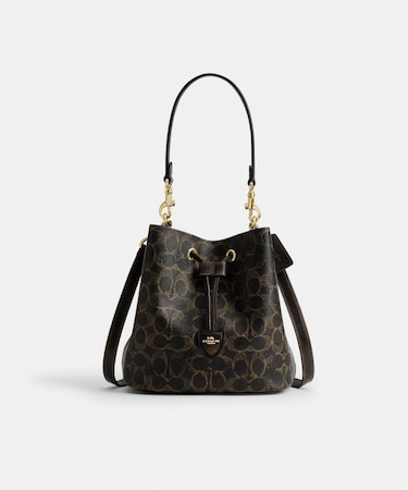 【公式】ローアン バケット バッグ・ラブド シグネチャー キャンバス・チャーム