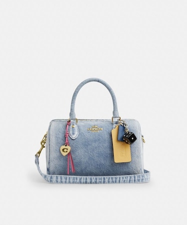 【公式】ローアン サッチェル バッグ・ラブド デニム・チャーム