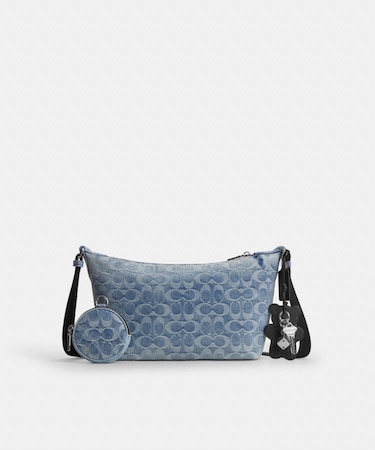 【公式】スモール フィン クロスボディ・ポーチ・ラブド シグネチャー デニム