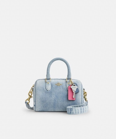 【公式】ミニ ローアン クロスボディ バッグ・ラブド デニム・チャーム