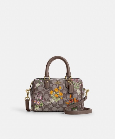 【公式】ミニ ローアン クロスボディ バッグ・シグネチャー ジャカード・フローラル エンブロイダリー