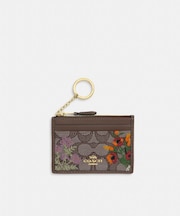 【公式】ミニ スキニー ID ケース・シグネチャー ジャカード・フローラル エンブロイダリー