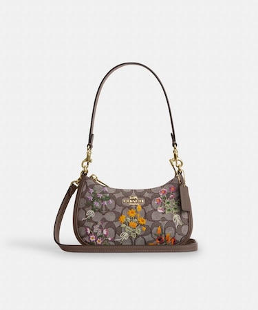 【公式】テリ ミニ クロスボディ バッグ・シグネチャー ジャカード・フローラル エンブロイダリー