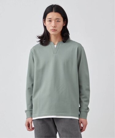 クリアスウェットフェイクレイヤードロングスリーブTEE