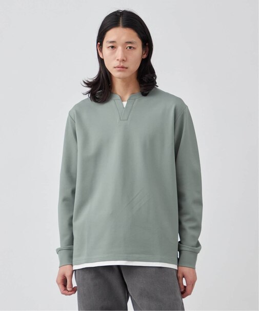 クリアスウェットフェイクレイヤードロングスリーブTEE