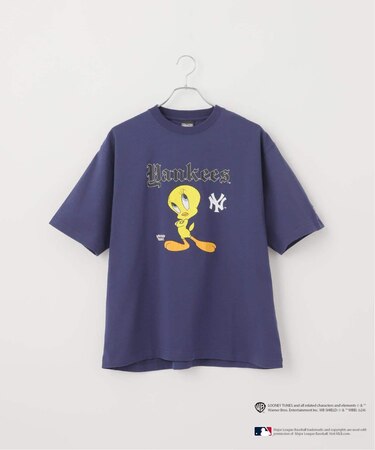 【MLB×LOONEY】別注 クラック加工 プリントTシャツ