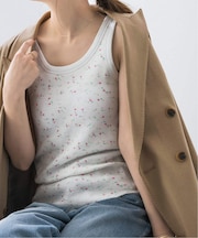 Higuchi*Sフラワープリントワッフルタンク