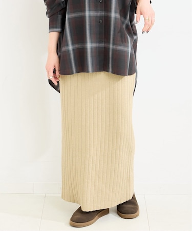 ラメニットスカート