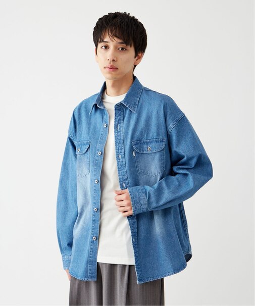 オーバーサイズ レギュラーカラーデニムシャツ