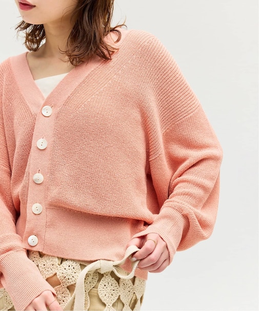 《一部店舗・WEB限定カラーあり》リネン混Vネックカーディガン