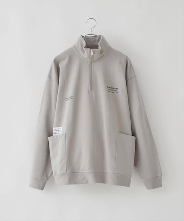 OLIVEDRAB ハーフジップスウェット