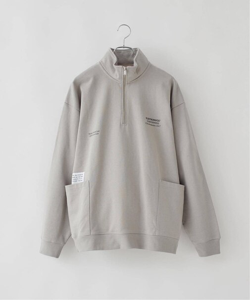 OLIVEDRAB ハーフジップスウェット
