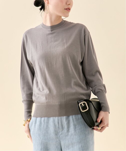 cotton silk crew プルオーバー