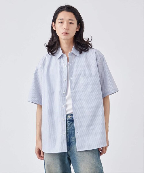 LAWN ストライプ 半袖レギュラーカラーシャツ｜ベーセーストックの