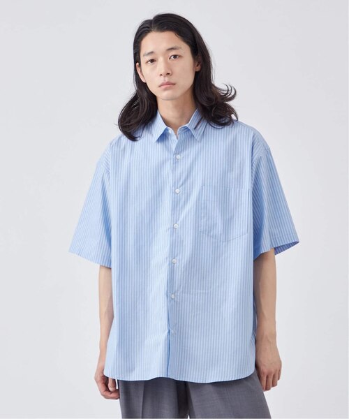 LAWN ストライプ 半袖レギュラーカラーシャツ｜ベーセーストックの