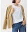 collarless soft knit ジャケット