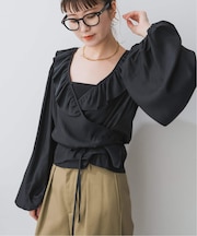 Higuchi*Sカシュクールフリルブラウス