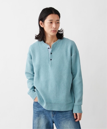 モール ヘンリーネックニット