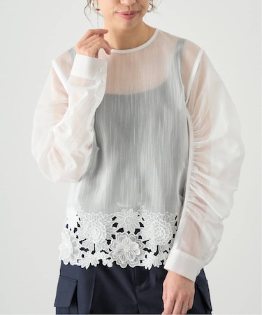 MOUJIC/ムジィーク 別注 FLOWER LACE BLOUSE