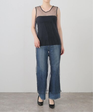 ワッシャーチュールワンピース