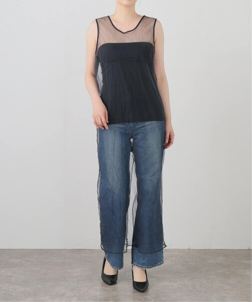 ワッシャーチュールワンピース