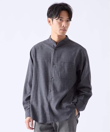 TOP FLANNEL バンドカラーシャツ