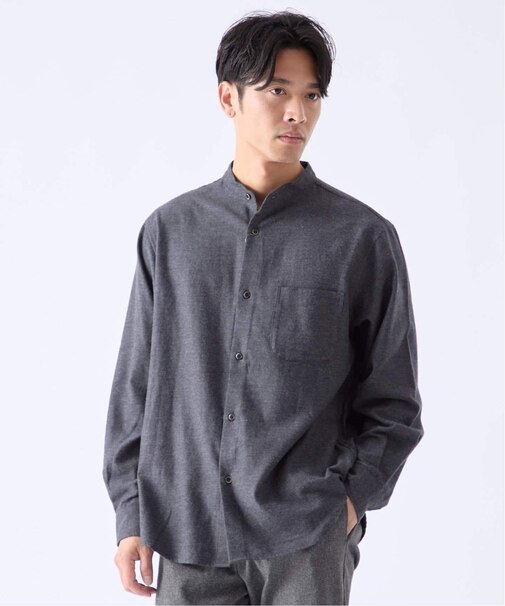 TOP FLANNEL バンドカラーシャツ