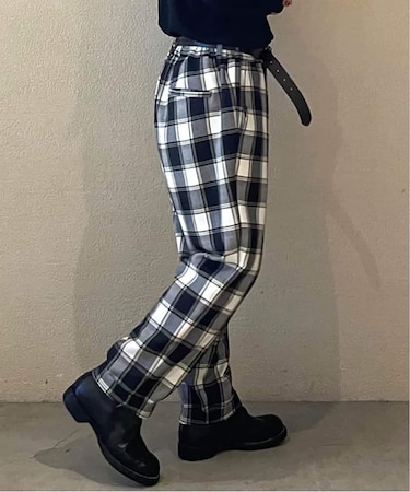 サキソニーチェック サルエルパンツ
