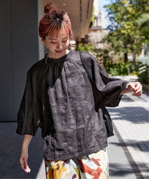 追加3》手洗い可 / フレンチリネン2wayブラウス｜ベーセーストックの