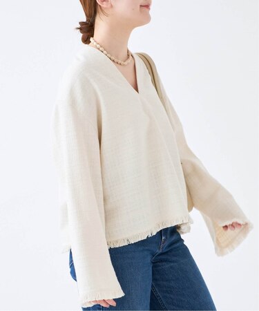 ツイードフリンジTブラウス