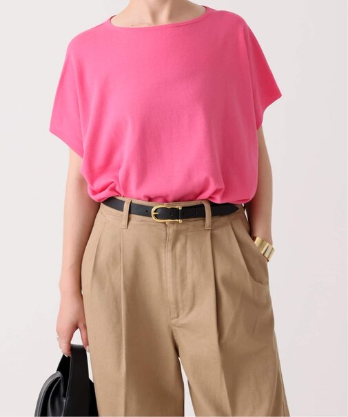 ICE COTTON フレンチスリーブルーズニット