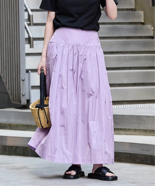 UNITED ARROWSタフタ ボリュームギャザー スカートMブラック UNITED