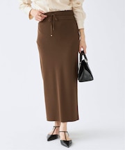 ダブルベルトニットスカート