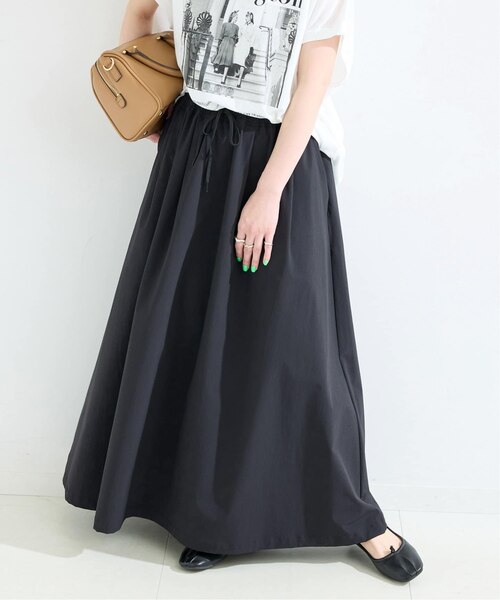 タグ付 23AW 定価6.4万 エイトン ギャザースカート フレア 茶 34 タグ付 23AW 定価6.4万 エイトン ギャザースカート フレア 茶 34
