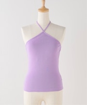 ホルターネックリブプルオーバー