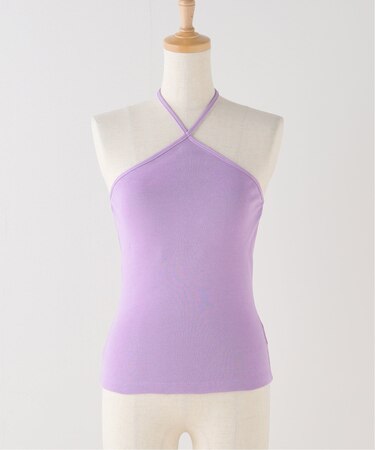 ホルターネックリブプルオーバー