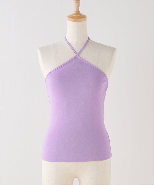 ホルターネックリブプルオーバー