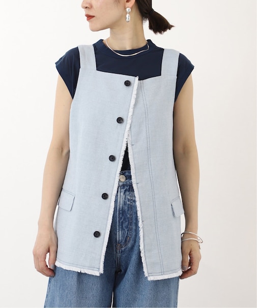 シャークスキンフリンジベスト