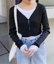 ループショートカーディガン