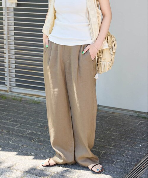 パピヨネ　マニッシュストレートパンツ　新品　フリーサイズ 追加4》手洗い可 / フレンチリネンストレートパンツ｜ベーセー