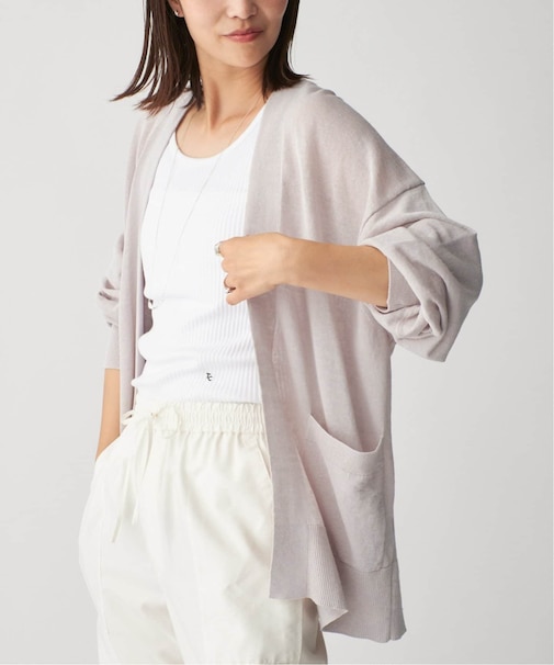 Linen knit topper カーディガン