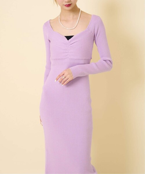 【タグ付き】MAJE ピンクワンピース セール】 [140-150]レースアップカットワンピース （ロング