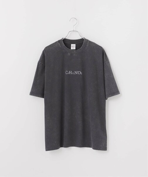 ピグメント加工 プリント クルーネックTシャツ