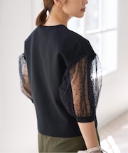 チュールスリーブプルオーバー