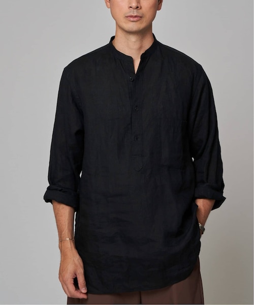 E.バンドカラー プルオーバー シャツ｜ベーセーストックの