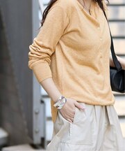 リネンレーヨンヘンリーネック