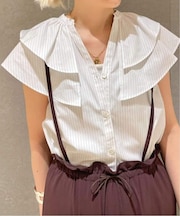 Ruffle Collar ノースリーブブラウス