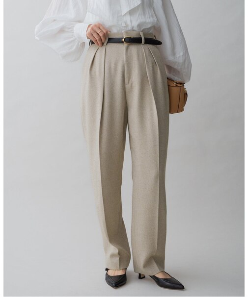 ＆NAVY ツイードツータックパンツ