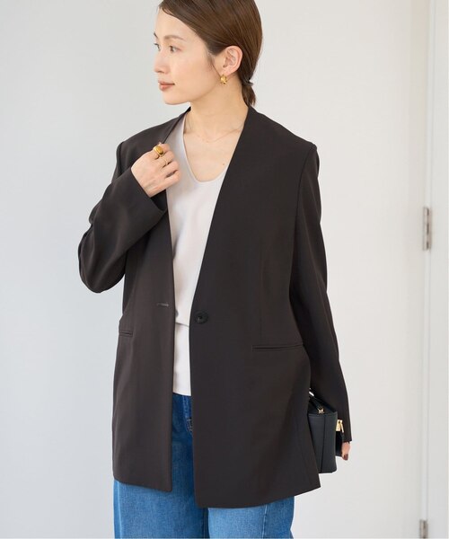 訳あり未使用品【ESCADA】ノーカラー　ジャケット　40　定価156200円 ドライトロ ノーカラージャケット｜ベーセーストックの